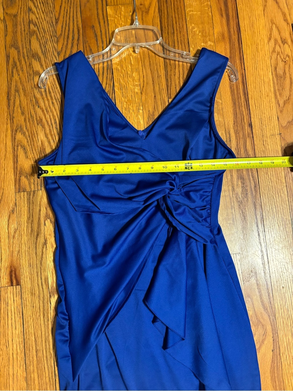 Amazon Royal Blue High-Low Ruffle V-Neck Dress - Picture 5 of 13